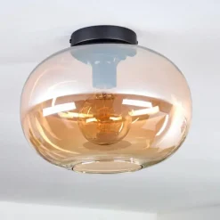 hofstein Plafonnier - Verre 30 cm Apedo Ambre, 1 lumière