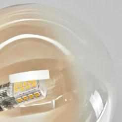 hofstein Plafonnier - Verre 12 cm Chehalis Or, Noir, 6 lumières