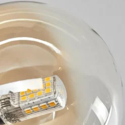 hofstein Plafonnier - Verre 10 cm Chehalis Or, Noir, 6 lumières