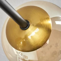 hofstein Plafonnier - Verre 10 cm Chehalis Or, Noir, 6 lumières