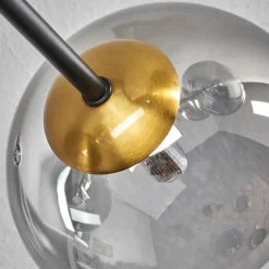 Lampes Dorées-hofstein Plafonnier - Verre 15 cm Chehalis Or, Noir, 6 lumières