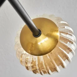 Lampes Dorées-hofstein Plafonnier - Verre 15 cm Chehalis Or, Noir, 6 lumières