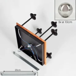 hofstein Plafonnier - Verre 10 cm Chehalis Écru, Noir, 5 lumières