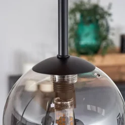 hofstein Plafonnier - Verre 12 cm Chehalis Écru, Noir, 5 lumières