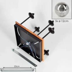 hofstein Plafonnier - Verre 12 cm Chehalis Écru, Noir, 5 lumières