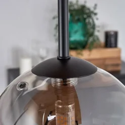 hofstein Plafonnier - Verre 15 cm Chehalis Écru, Noir, 5 lumières