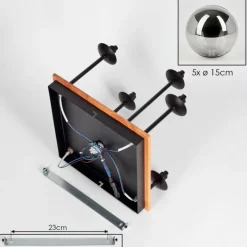 hofstein Plafonnier - Verre 15 cm Chehalis Écru, Noir, 5 lumières