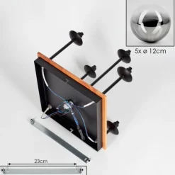 hofstein Plafonnier - Verre 12 cm Chehalis Écru, Noir, 5 lumières