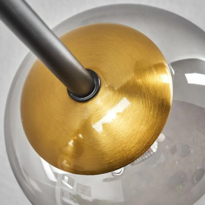 Lampes Dorées-hofstein Plafonnier - Verre 10 cm Chehalis Or, Noir, 6 lumières