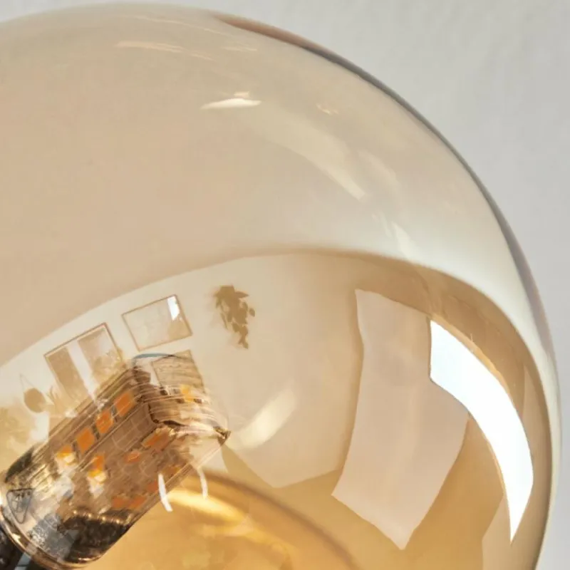 hofstein Plafonnier - Verre 12 cm Chehalis Or, Noir, 6 lumières