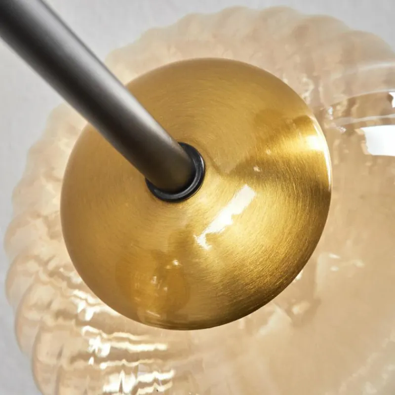 Lampes Dorées-hofstein Plafonnier - Verre 12 cm Chehalis Or, Noir, 6 lumières