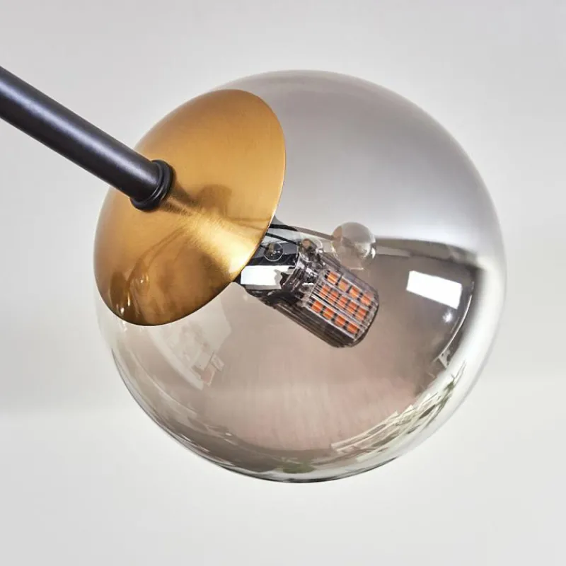 Lampes Dorées-hofstein Plafonnier - Verre 10 cm Chehalis Or, Noir, 8 lumières