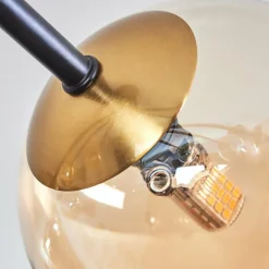 hofstein Plafonnier - Verre 12 cm Chehalis Or, Noir, 8 lumières