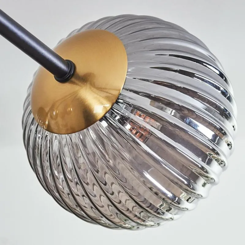 Lampes Dorées-hofstein Plafonnier - Verre 12 cm Chehalis Or, Noir, 8 lumières