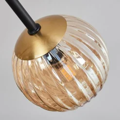 Lampes Dorées-hofstein Plafonnier - Verre 10 cm Chehalis Or, Noir, 8 lumières