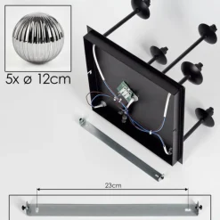 Suspension Verre Fumé-hofstein Plafonnier - Verre 12 cm Chehalis Fumé, 5 lumières