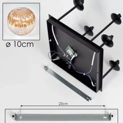 hofstein Plafonnier - Verre 10 cm Chehalis Ambre, 5 lumières