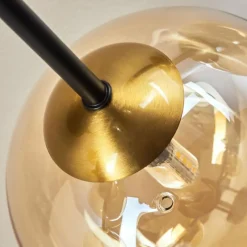 hofstein Plafonnier - Verre 15 cm Chehalis Or, Noir, 6 lumières