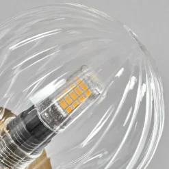 Lampes Dorées-hofstein Plafonnier - Verre 10 cm Chehalis Or, Noir, 6 lumières