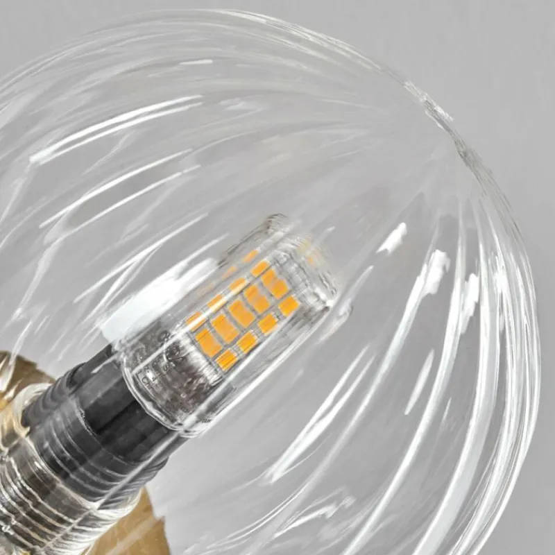 Lampes Dorées-hofstein Plafonnier - Verre 10 cm Chehalis Or, Noir, 6 lumières