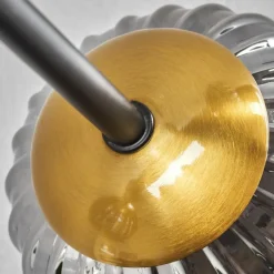 Lampes Dorées-hofstein Plafonnier - Verre 10 cm Chehalis Or, Noir, 6 lumières