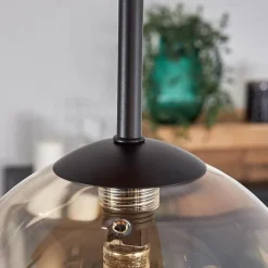 hofstein Plafonnier - Verre 15 cm Chehalis Écru, Noir, 5 lumières