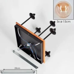 hofstein Plafonnier - Verre 15 cm Chehalis Écru, Noir, 5 lumières