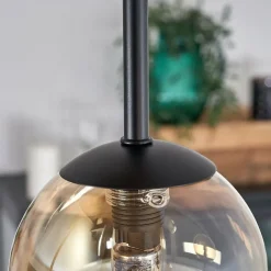 hofstein Plafonnier - Verre 10 cm Chehalis Écru, Noir, 5 lumières