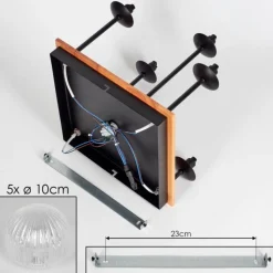hofstein Plafonnier - Verre 12 cm Chehalis Écru, Noir, 5 lumières