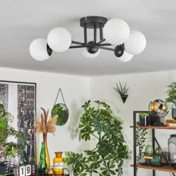 hofstein Plafonnier - Verre 10 cm Chehalis Blanc, 6 lumières