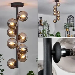 hofstein Plafonnier - Verre 10 cm Chehalis Fumé, 8 lumières