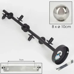 hofstein Plafonnier - Verre 10 cm Chehalis Fumé, 8 lumières