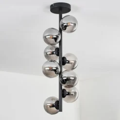 hofstein Plafonnier - Verre 10 cm Chehalis Fumé, 8 lumières