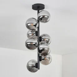 hofstein Plafonnier - Verre 12 cm Chehalis Fumé, 8 lumières