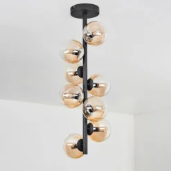 hofstein Plafonnier - Verre 10 cm Chehalis Ambre, Clair, 8 lumières