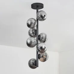 hofstein Plafonnier - Verre 10 cm Chehalis Fumé, 8 lumières