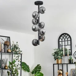 hofstein Plafonnier - Verre 10 cm Chehalis Fumé, 8 lumières