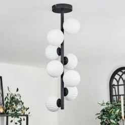 hofstein Plafonnier - Verre 10 cm Chehalis Blanc, 8 lumières