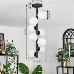 hofstein Plafonnier - Verre 10 cm Chehalis Blanc, 8 lumières