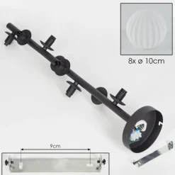 hofstein Plafonnier - Verre 10 cm Chehalis Blanc, 8 lumières