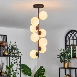 hofstein Plafonnier - Verre 10 cm Chehalis Blanc, 8 lumières