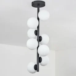 hofstein Plafonnier - Verre 10 cm Chehalis Blanc, 8 lumières