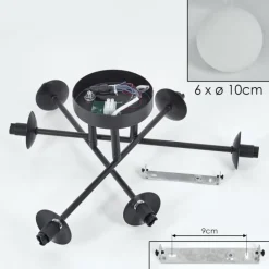 hofstein Plafonnier - Verre 10 cm Chehalis Blanc, 6 lumières