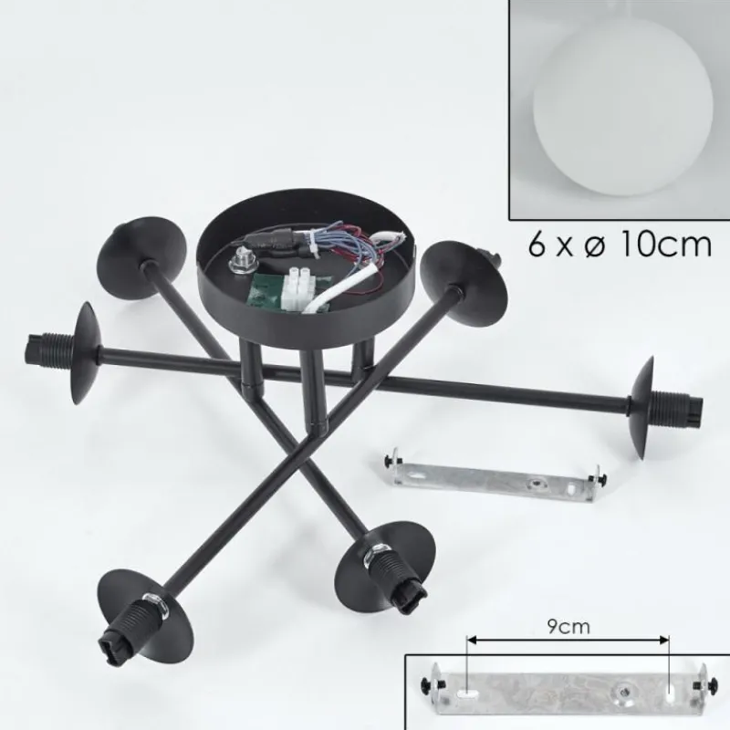 hofstein Plafonnier - Verre 10 cm Chehalis Blanc, 6 lumières