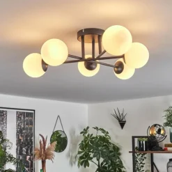 hofstein Plafonnier - Verre 10 cm Chehalis Blanc, 6 lumières