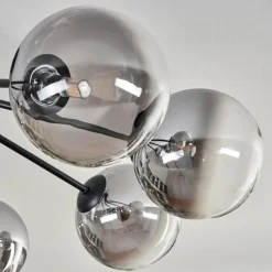 hofstein Plafonnier - Verre 15 cm Chehalis Noir, 8 lumières