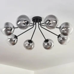 hofstein Plafonnier - Verre 15 cm Chehalis Noir, 8 lumières