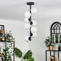 hofstein Plafonnier - Verre 10 cm Chehalis Blanc, 8 lumières