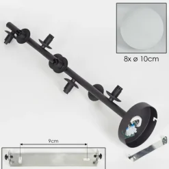 hofstein Plafonnier - Verre 10 cm Chehalis Blanc, 8 lumières