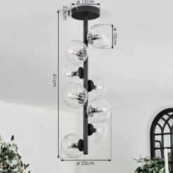 hofstein Plafonnier - Verre 10 cm Chehalis Clair, 8 lumières